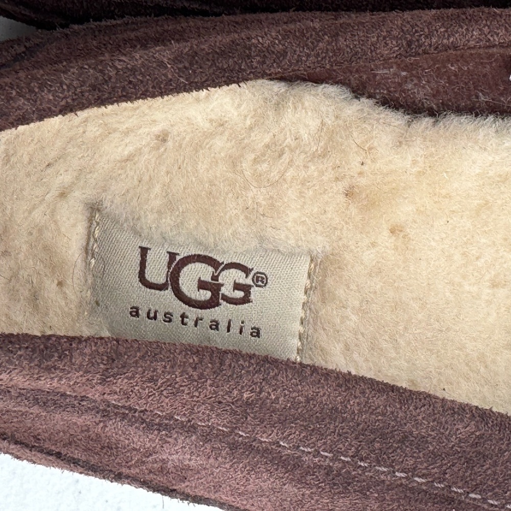 UGG MEN'S BROWN LEATHER SUEDE SLIP-ON LOAFERS DRIVING SHOES SIZE: 12 ascot - Picture 9 of 10